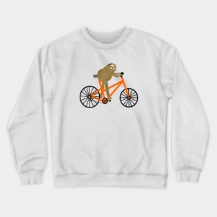 Sloth On A Orange Bicycle Crewneck Sweatshirt